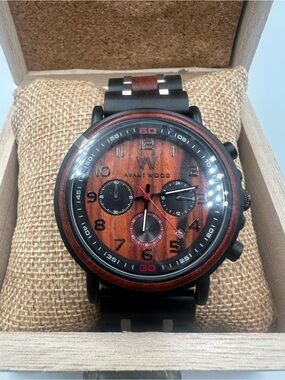 Avant Wood Big Pilot Rose Chronograph Watch